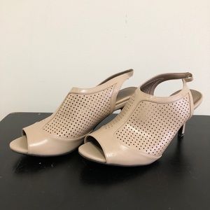 Cream, patent heels.